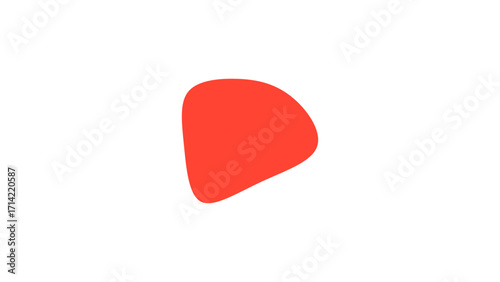 Abstract red organic shape on a clean white background. A versatile graphic element for modern design, branding, or digital art projects, conveying simplicity and creativity.