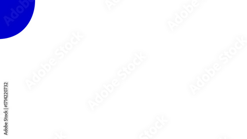 Modern graphic design with a vibrant blue quarter circle on a clean white background. Ideal for abstract concepts, presentations, or branding needs.