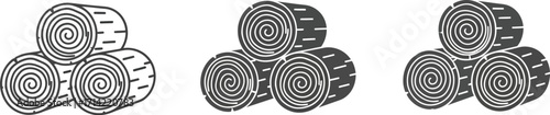 Hay bales vector icon illustration agriculture farm symbol art