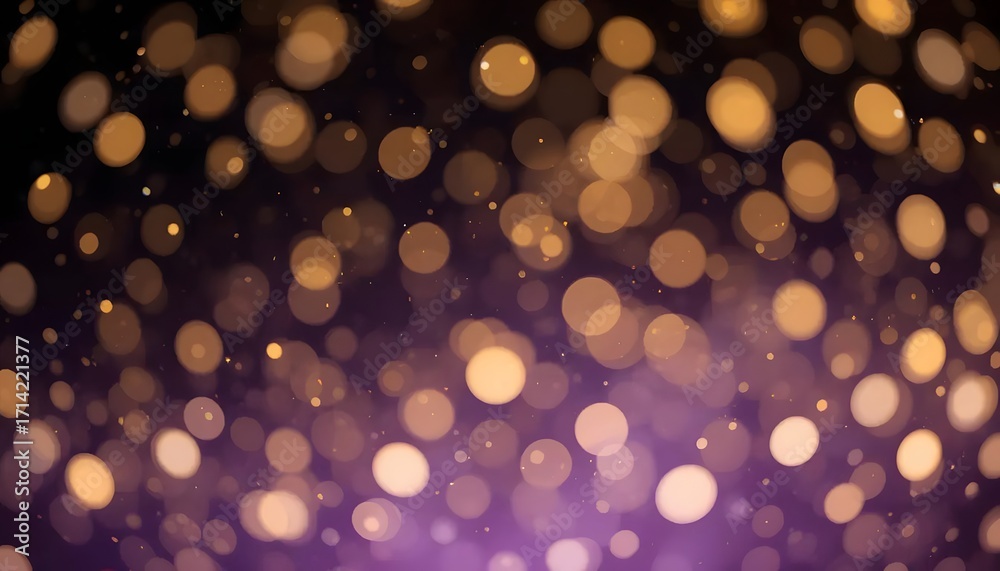 Fototapeta premium Elegant Dark Purple Gradient with Golden Bokeh