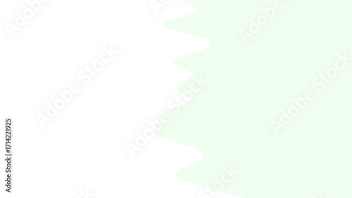 Modern abstract background with a flowing wavy line separating soft light green and pure white. Ideal for fresh design, copy space, or tranquil themes.