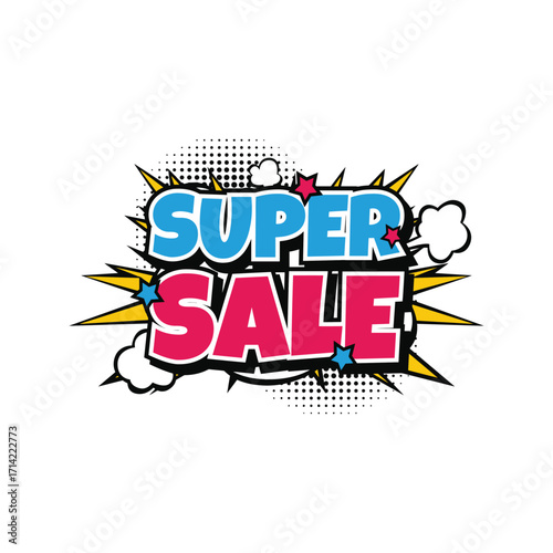Super Sale Comic Style Pop Art Explosion.
