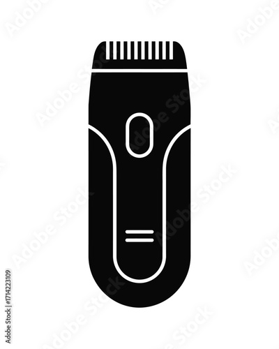 Sleek electric shaver icon vector illustration for personal grooming and styling silhouette vector illustration white background