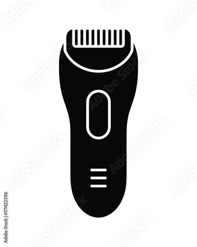 Modern electric trimmer icon for grooming and personal care vector graphic silhouette vector illustration white background