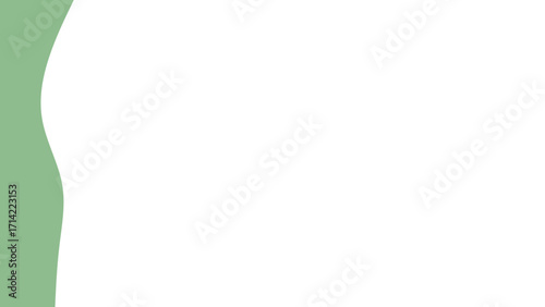 Minimalist graphic design featuring a clean white background with a smooth, curving green border on the left, ideal for presentations, websites, or modern branding.
