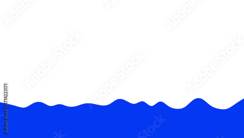 Abstract blue wavy liquid graphic on a clean white background, ideal for water-related themes, hydration, or a fresh design element.