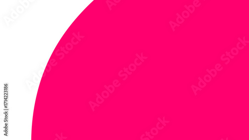 Vibrant hot pink and white abstract graphic background with a smooth curve. Ideal for modern design, branding, presentations, or digital projects needing a pop of color and minimalist elegance.