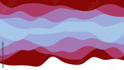 Abstract layered waves in red, purple, and blue hues creating a flowing, harmonious background. Ideal for digital design, presentations, or modern visual concepts.