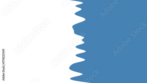 Abstract white and blue graphic background featuring a dynamic, jagged vertical dividing line. Ideal for modern digital design or marketing.