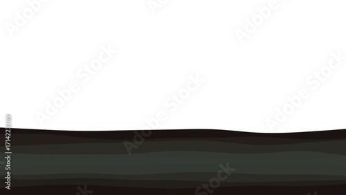 Abstract dark layered waves on a white background, perfect for minimalist design, web banners, or presentation templates. Clean and modern graphic.