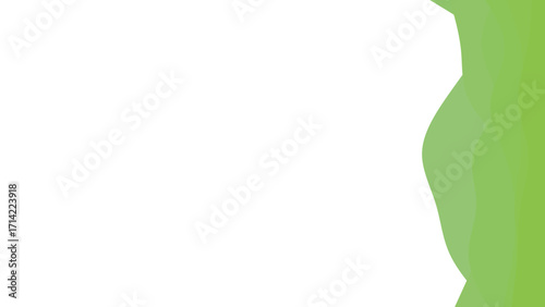 Clean abstract background featuring flowing green gradient shapes against a pure white backdrop. Represents nature, freshness, and growth, perfect for modern designs or presentations.