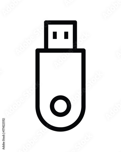 Simple stylized line art usb flash drive icon vector scalable eps illustration for general use silhouette vector illustration white background