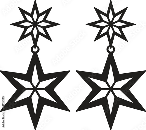 Elegant starburst earrings dangle for festive occasions
