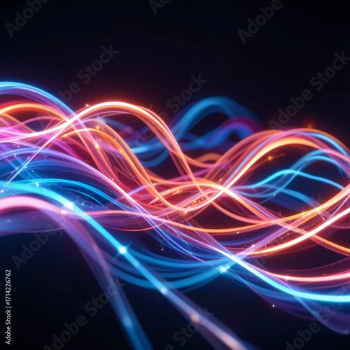 Ondas de Luz de Neón Abstractas