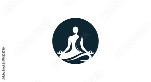 Silhouette of a person meditating in a lotus pose symbolizing inner peace and mindfulness.