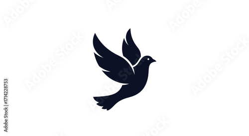 Elegant Silhouette of a Dove in Flight Symbolizing Peace and Freedom.