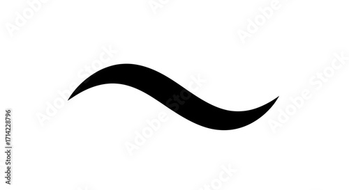 Elegant black wave symbol representing approximation or tilde character on white background.