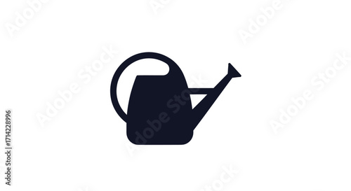 Dark silhouette of a watering can for garden irrigation and plant care.