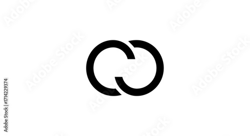 Abstract interlocking circles forming a modern infinity symbol.