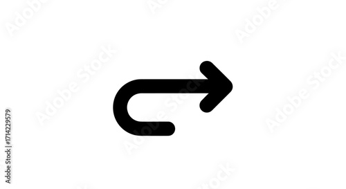 Black curved arrow symbol indicating a return and forward movement.