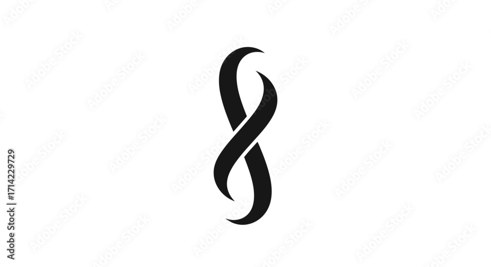 Fototapeta premium Intertwined black ribbons elegant design symbol.