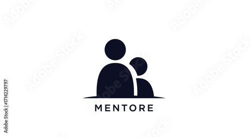 Simple black silhouette logo representing mentorship and guidance.