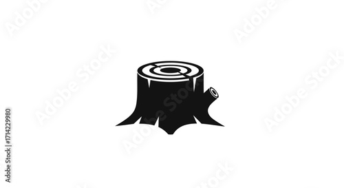 Simple black silhouette icon of a tree stump.