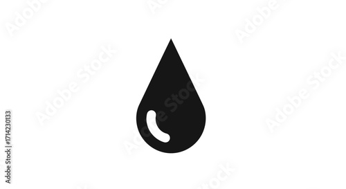 Single black water drop or tear icon on a white background.
