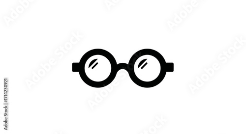 Simple black glasses icon representing vision and clarity for reading and studying.
