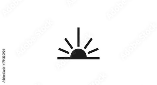 Sunrise icon depicting the sun rising above the horizon with rays.