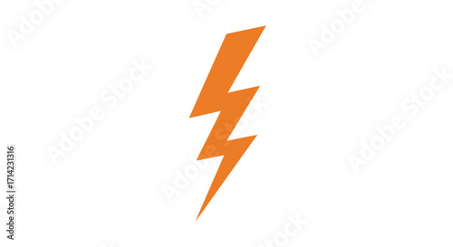 Orange lightning bolt symbol representing energy power and speed.
