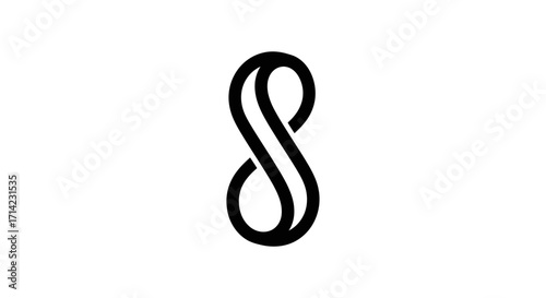 Black and white infinity symbol or figure eight shape.