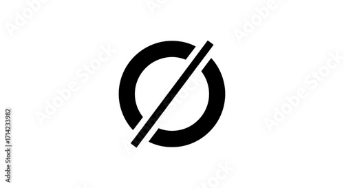 Simple black empty set symbol isolated on a white background.