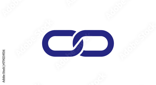 Blue Chain Link Icon Representing Connection and Unity.