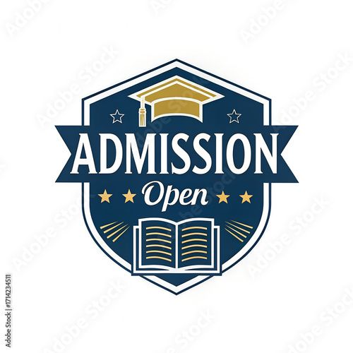 Admission Open’ icon design — bold and clear typography with a professional, academic theme