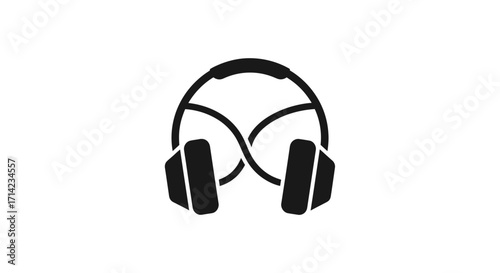 Headphones Icon: Audio Equipment for Music and Sound.
