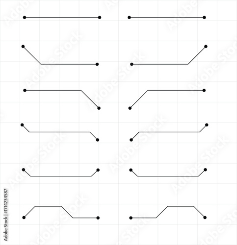 Line segments and paths - A visual representation of diverse geometric structures of circuit 