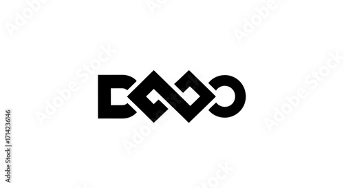 Bold DAO Logo Design: Interlocking Shapes for Modern Decentralized Organization.
