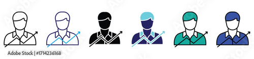 Blocked User Icon Set. Access Denied and Rejected Person Symbol in Outline and Flat Vector Style