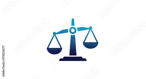 Modern stylized balance scale icon symbolizing justice and equilibrium.