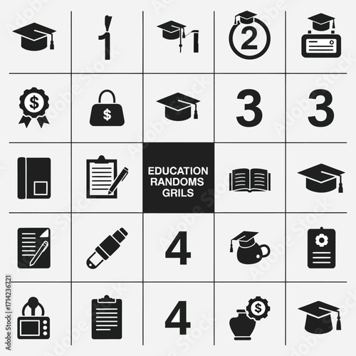 Education Randoms Grils A Visual Collage of Academic Symbols
