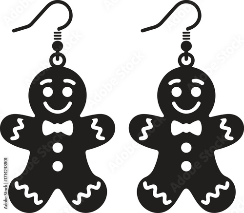 Festive gingerbread man earrings for holiday cheer