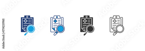 Diagnosis Icon Set Multiple Style Collection