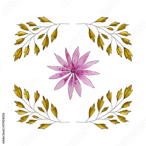 Watercolor frame of flowers. Design of postcards, greetings, for things, textiles
