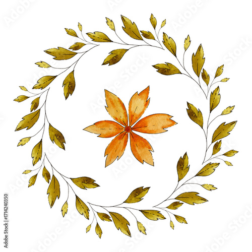 Watercolor frame of flowers. Design of postcards, greetings, for things, textiles