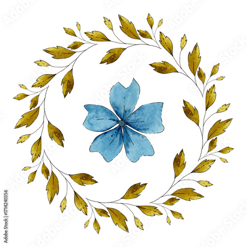 Watercolor frame of flowers. Design of postcards, greetings, for things, textiles