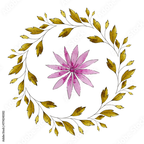 Watercolor frame of flowers. Design of postcards, greetings, for things, textiles