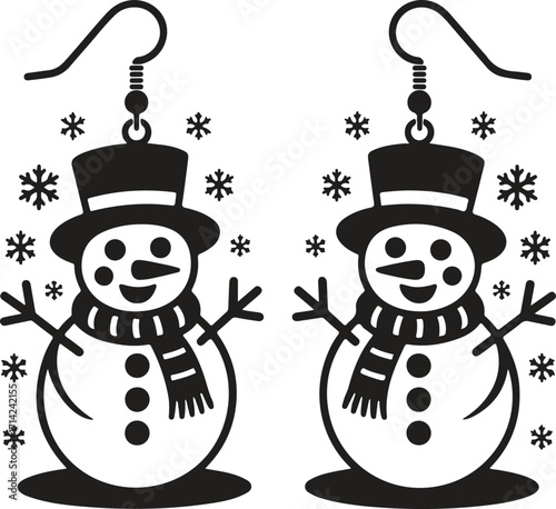 Festive snowman earrings jewelry winter fashion