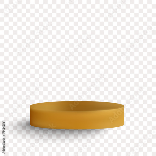 Gold round platform for showcasing cosmetics or other goods. Eps 10