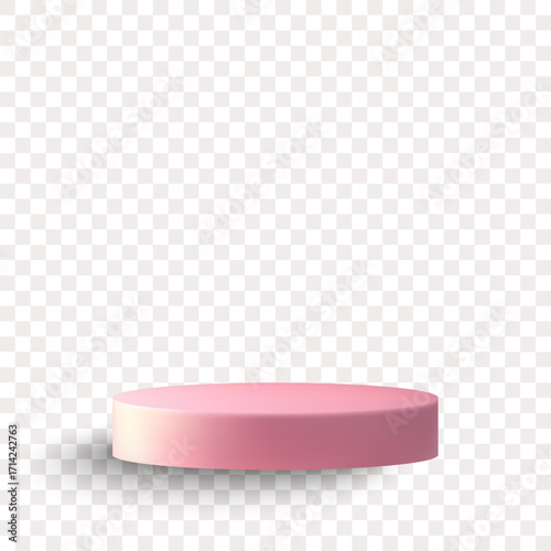 Pink round platform for showcasing cosmetics, goods, or awards. Eps 10